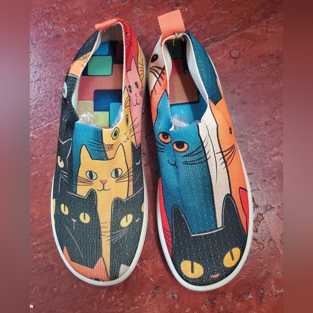 Colorful, Cat Theme Shoes